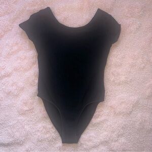 Girls Black Danskin Size Small 6-6X Dance Gymnastics Leotard Suit